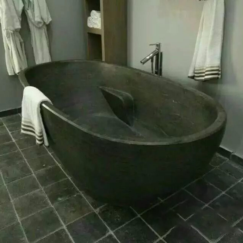Villa autoportante d'hôtel de baignoire de baignoire en marbre noir cultivée à vendre