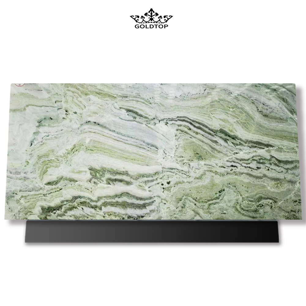 Dalle de marbre nuage vert jade
