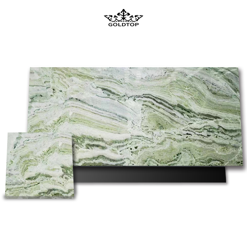 Tuile de marbre nuage vert jade