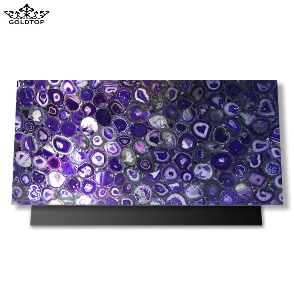 Vente en gros de dalles de marbre semi-précieux violet agate