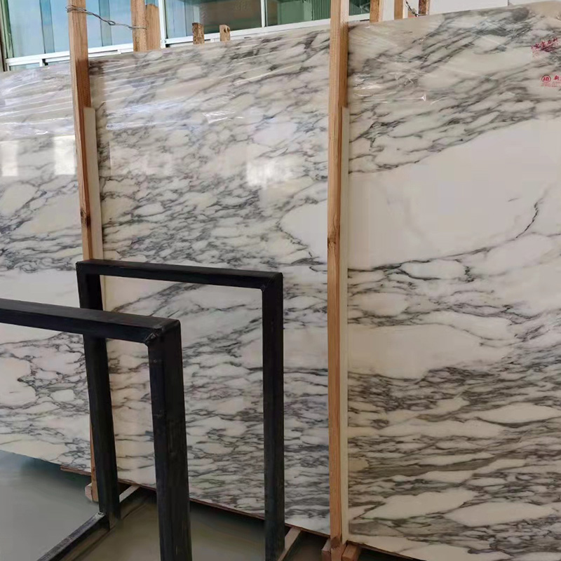 Grand rebord de plancher de table basse en pierre naturelle de marbre blanc