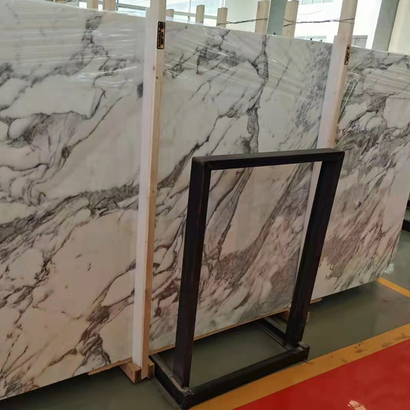 Grand rebord de plancher de table basse en pierre naturelle de marbre blanc