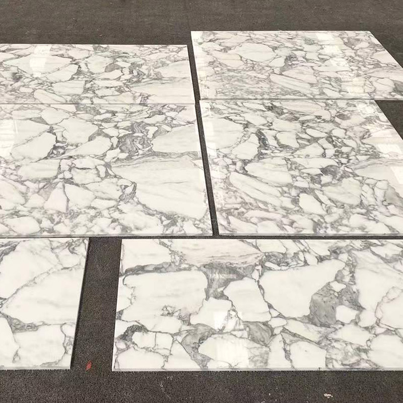 Grand rebord de plancher de table basse en pierre naturelle de marbre blanc