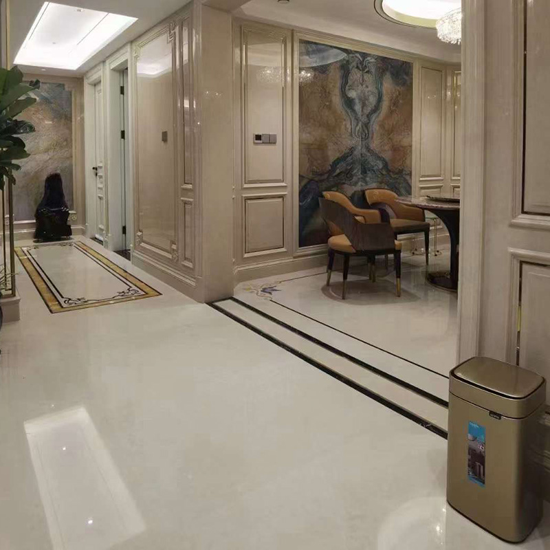 Prix ​​d'usine d'escaliers en marbre de jade blanc sol en marbre en gros