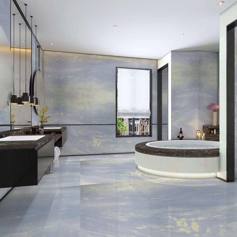 Décoration de salle de bains en marbre bleu ciel du Brésil Pierre naturelle