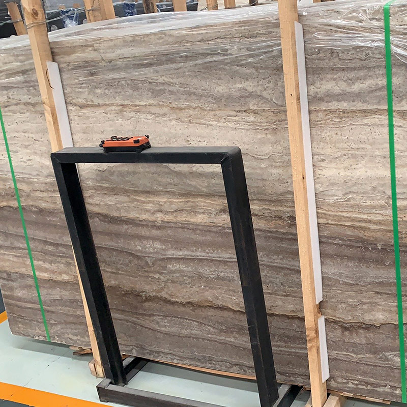 Fournisseurs de marbre de carreaux de dalle de travertin gris argenté sur mesure