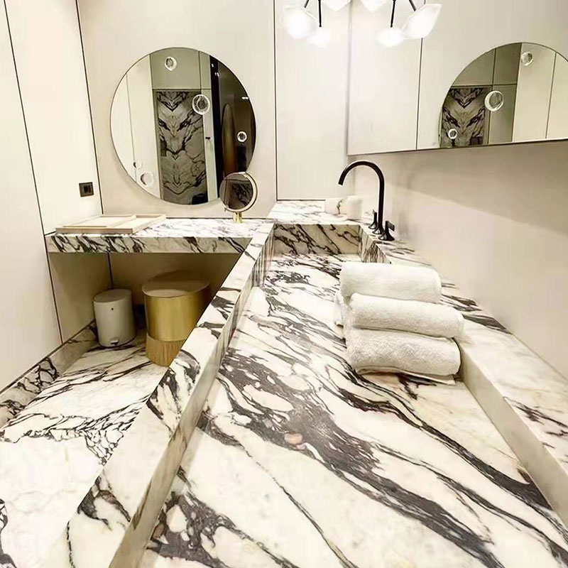 Table à thé Calacatta Purple Marble Fish Maw Countertops