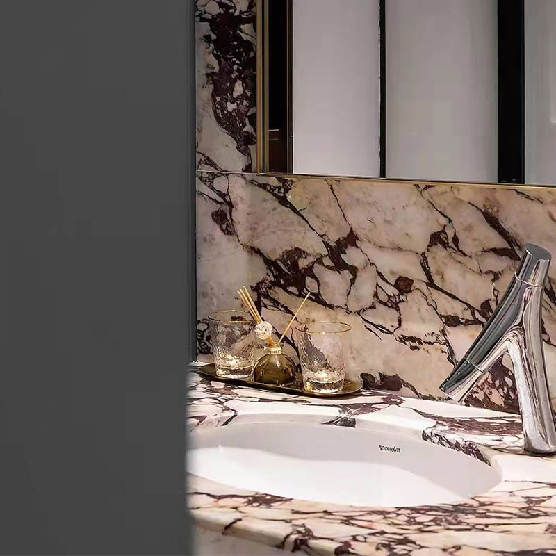 Table à thé Calacatta Purple Marble Fish Maw Countertops