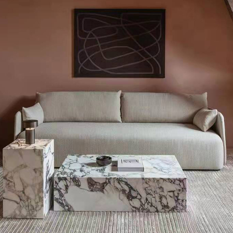 Table à thé Calacatta Purple Marble Fish Maw Countertops