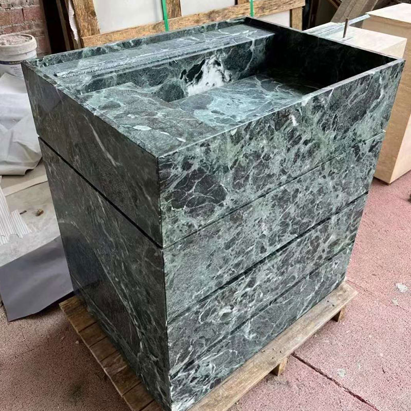 Comptoirs en dalles de marbre vert foncé Prada en gros