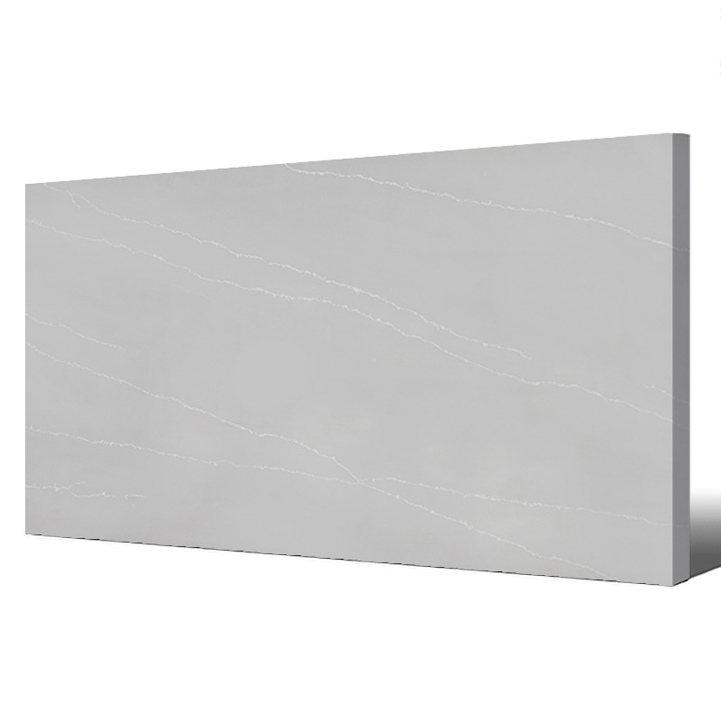 Fournisseurs de cuisine de comptoir en dalle de quartz gris et blanc