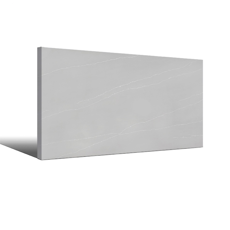 Fournisseurs de cuisine de comptoir en dalle de quartz gris et blanc
