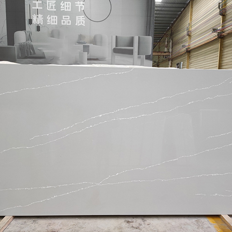 Fournisseurs de cuisine de comptoir en dalle de quartz gris et blanc