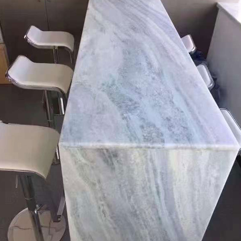 Table de dalle de style nordique en marbre bleu brésilien Aura Crystal