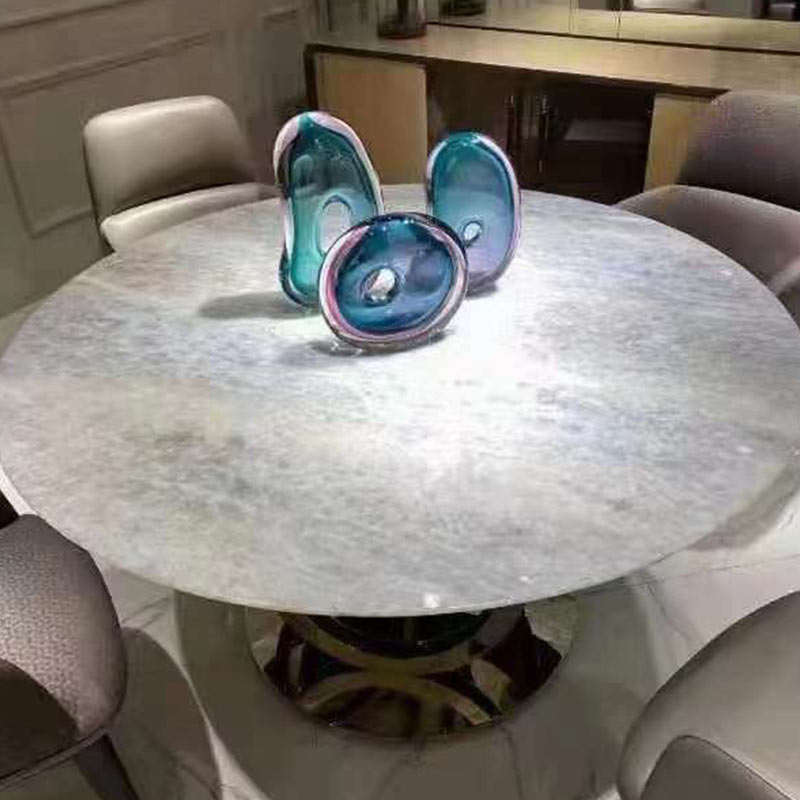 Table de dalle de style nordique en marbre bleu brésilien Aura Crystal