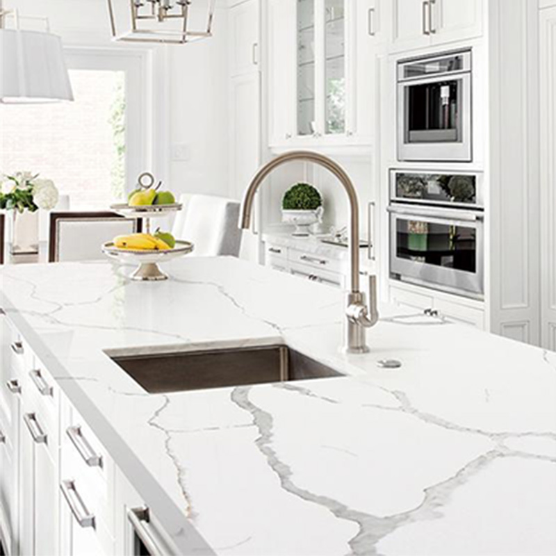 Fournisseurs de comptoirs de cuisine en quartz à l'aspect de marbre blanc en gros