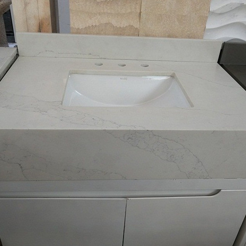 Distributeur de comptoirs en quartz naturel blanc Calacatta en gros