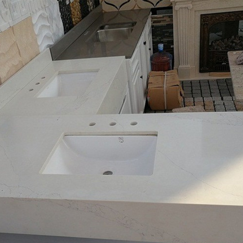 Distributeur de comptoirs en quartz naturel blanc Calacatta en gros