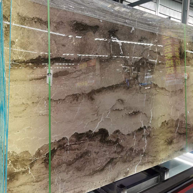 Comptoirs de mur de fond de dalles de marbre gris ANDISI en gros