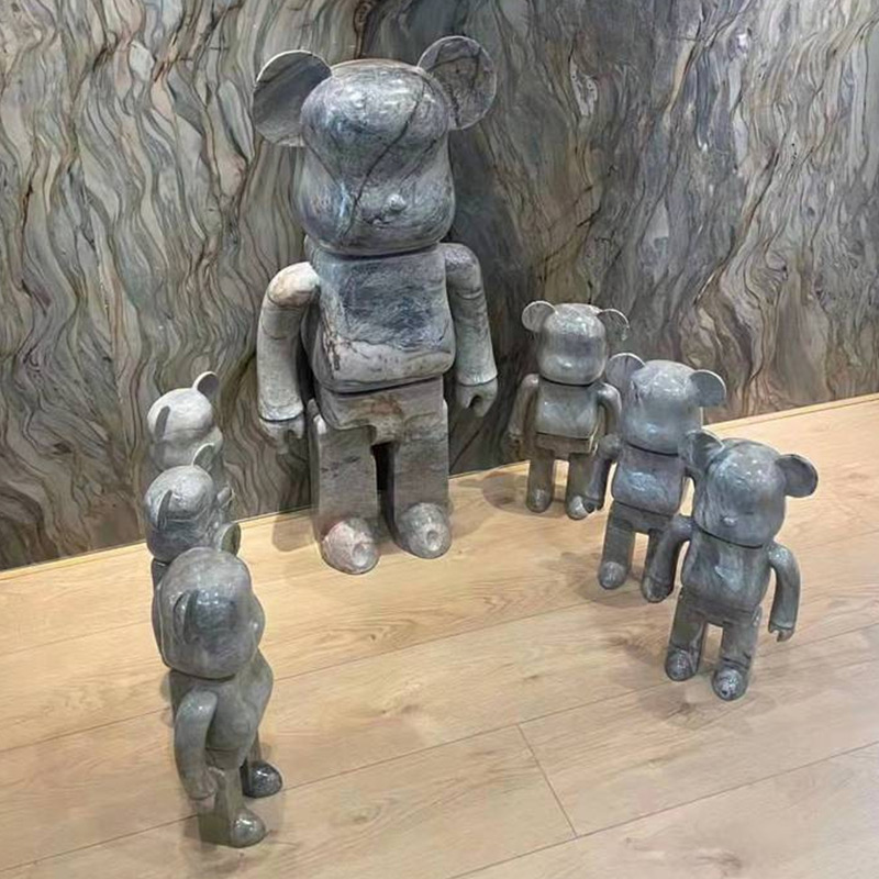 Les figurines d'animaux en marbre d'ours violents personnalisent la vente en gros