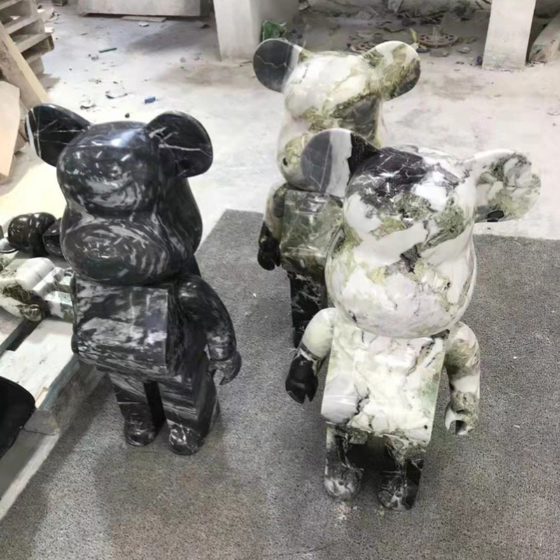 Les figurines d'animaux en marbre d'ours violents personnalisent la vente en gros