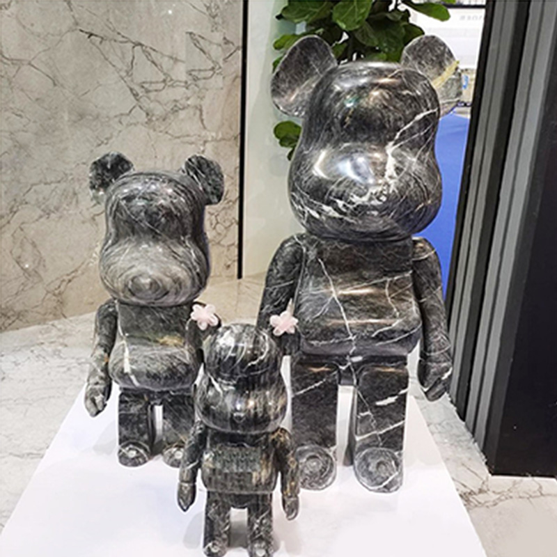 Les figurines d'animaux en marbre d'ours violents personnalisent la vente en gros