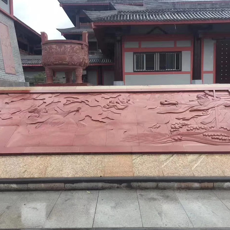 Pierre de paysage de garde-corps extérieur de plancher de tuile de granit rouge impérial