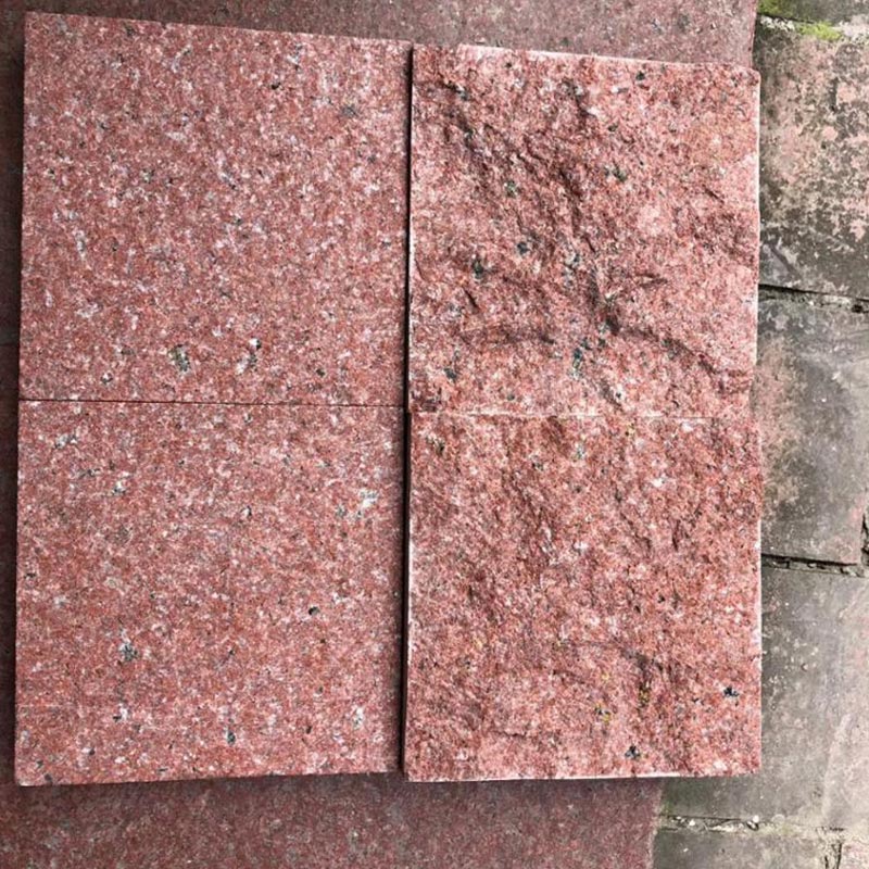 Pierre de paysage de garde-corps extérieur de plancher de tuile de granit rouge impérial