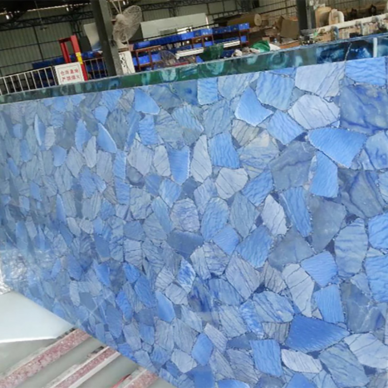 Ventes directes d'usine de comptoir en marbre de dalle d'aventurine bleue