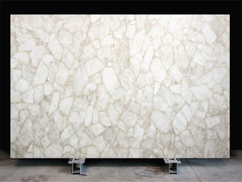 Fabricant de carreaux de dalles de marbre semi-précieux en cristal blanc