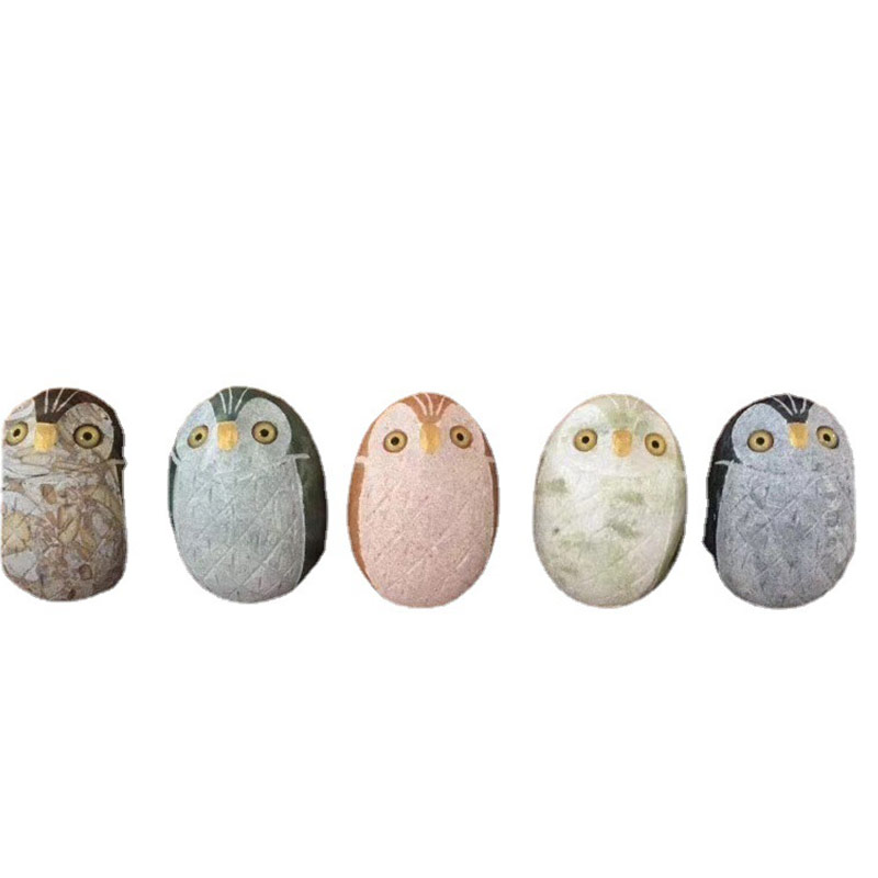 Sculpté à la main petite figurine de hibou en marbre cadeaux de Pâques Animal