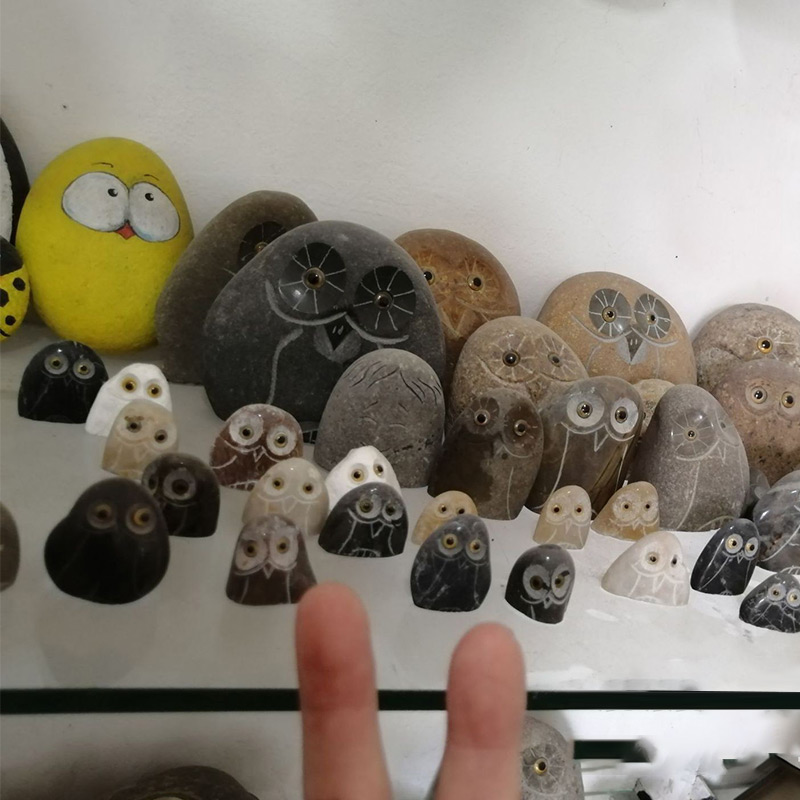 Sculpté à la main petite figurine de hibou en marbre cadeaux de Pâques Animal