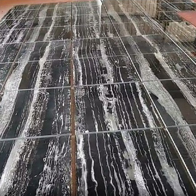 Carrelage de sol de salle de bain en marbre noir Marquina