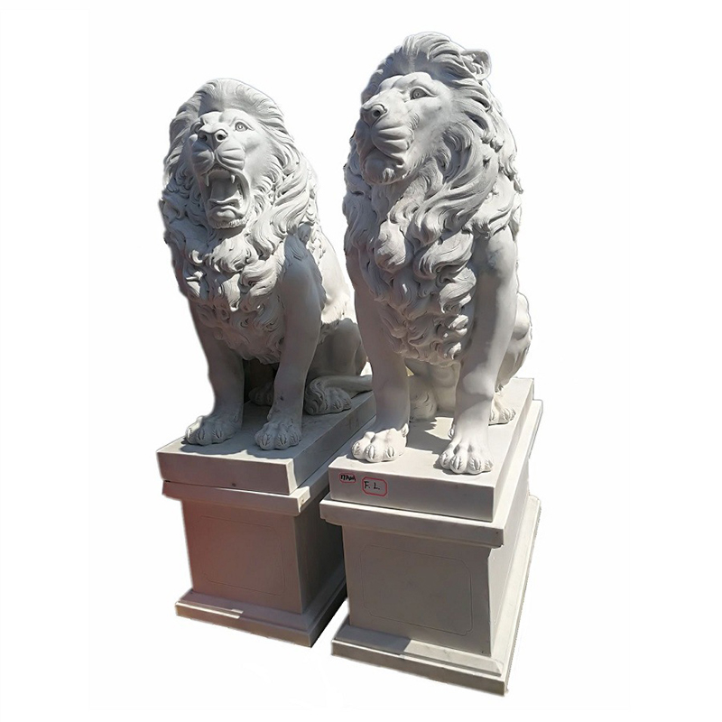 Fournisseurs chinois de statue de lion en marbre blanc en gros