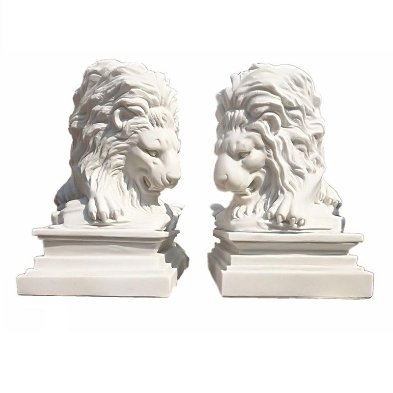Fournisseurs de statue de lion en marbre blanc chinois en gros