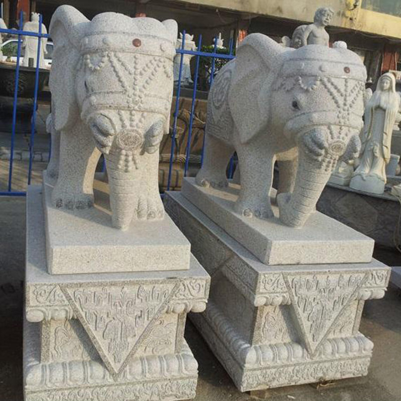 Statue d'éléphant en granit de Chine Ornements d'animaux Pierre