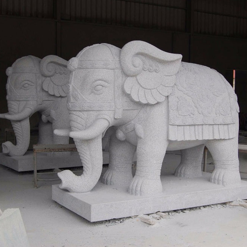 Statue d'éléphant en granit de Chine Ornements d'animaux Pierre