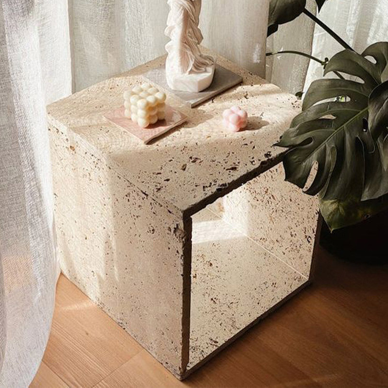Fournisseurs de table de chevet de table basse en marbre carré personnaliser