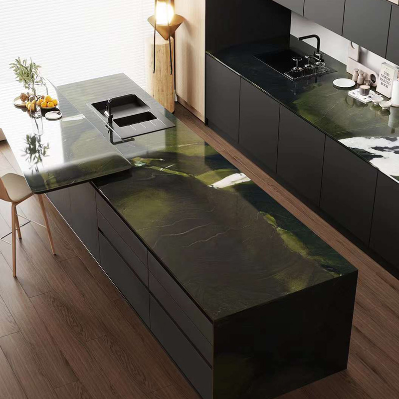 Carrelage de table en marbre vert avocat