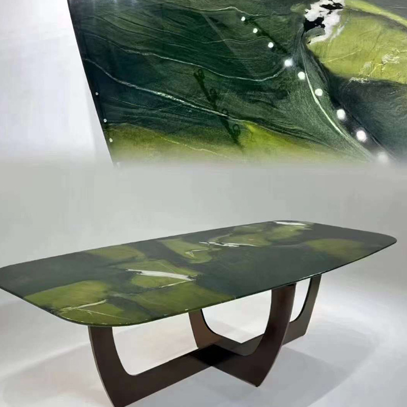 Carrelage de table en marbre vert avocat