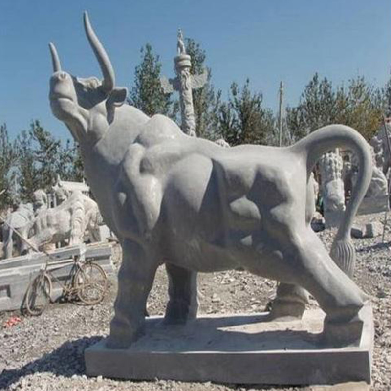 Statues de vache en marbre pour jardin extérieur