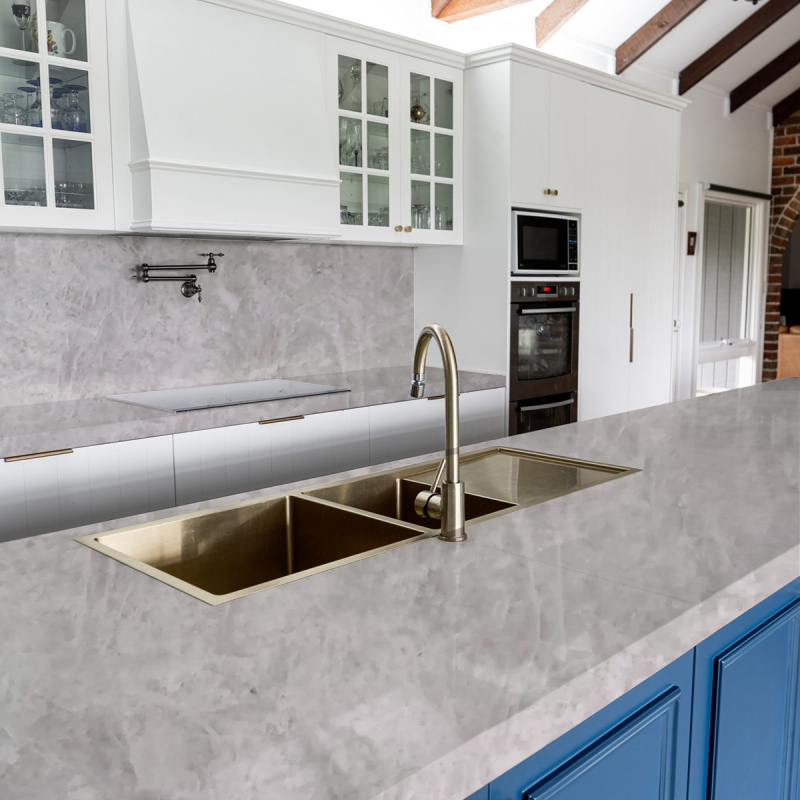 Comptoirs de cuisine en quartzite blanc glacier