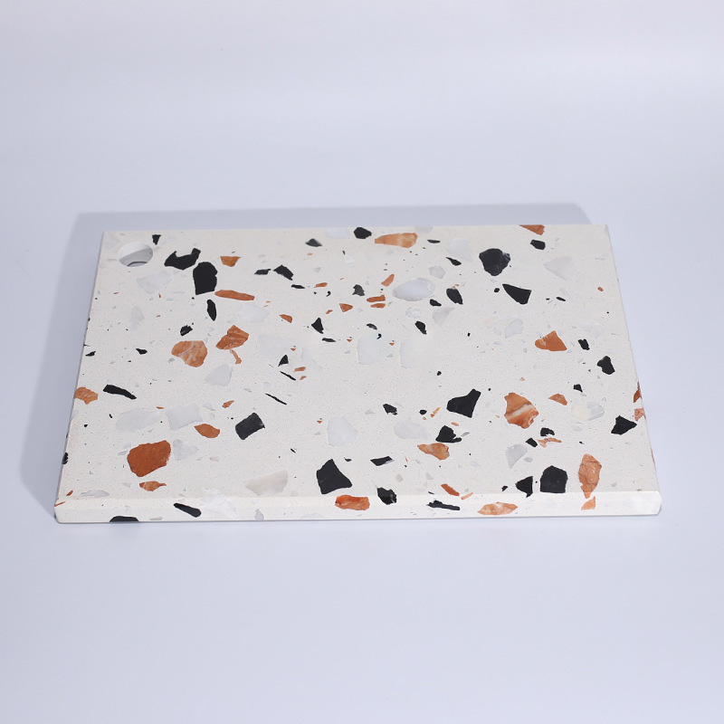 Base de plateau en marbre terrazzo blanc