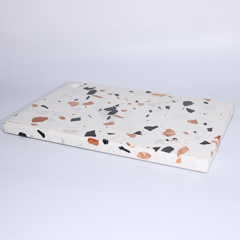 Base de plateau en marbre terrazzo blanc