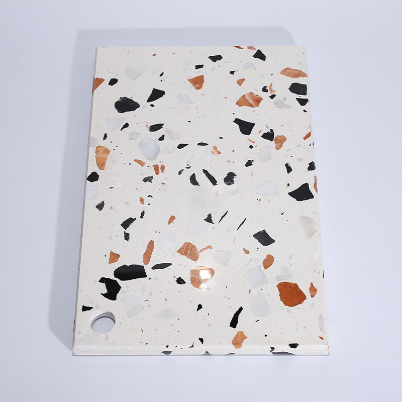 Base de plateau en marbre terrazzo blanc