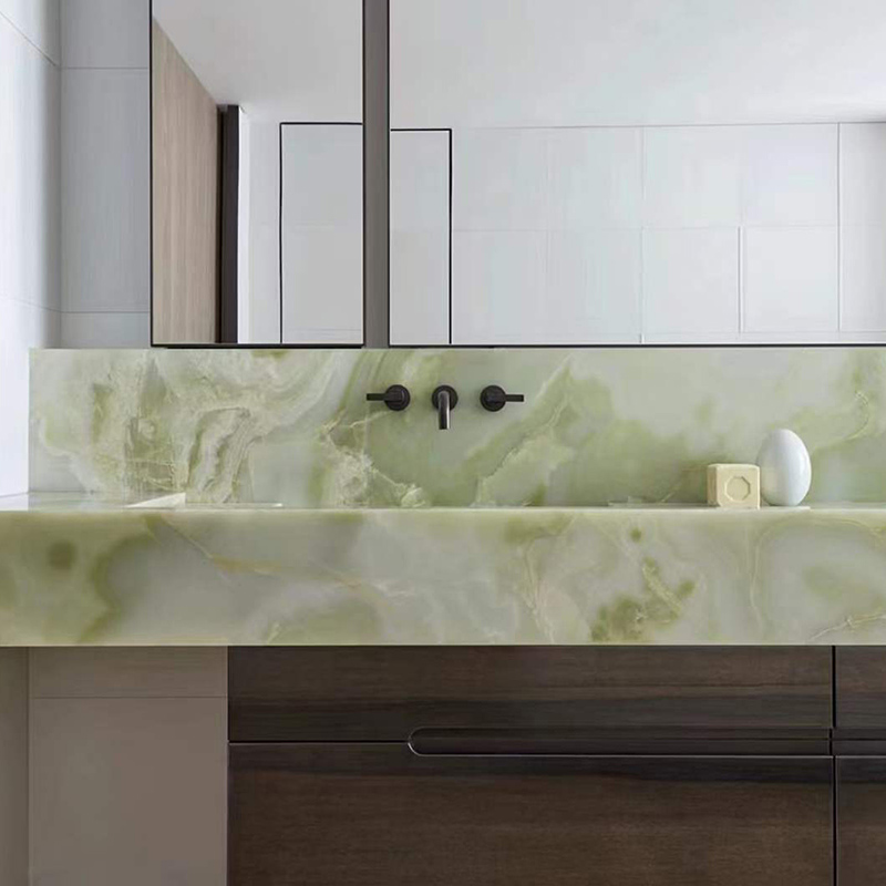 Dalles d'onyx vert jade naturel