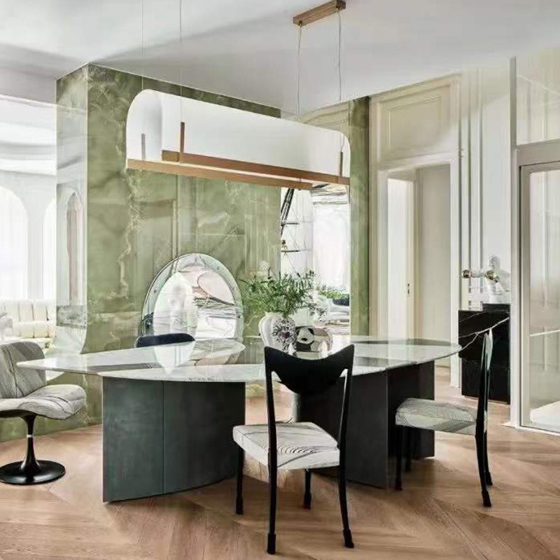 Dalles d'onyx vert jade naturel