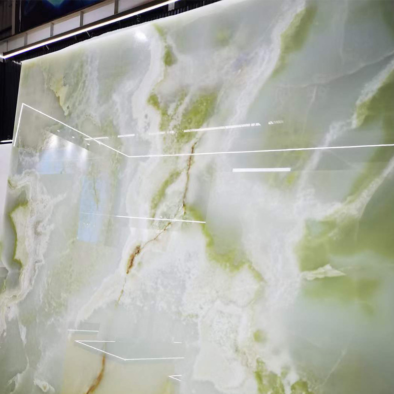 Dalles d'onyx vert jade naturel