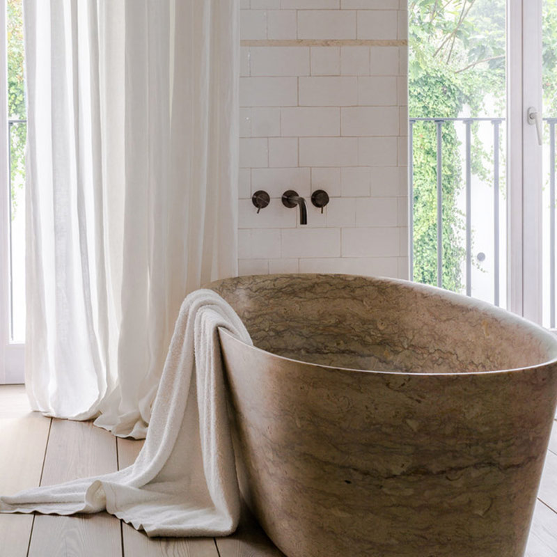 baignoire sur pied baignoire en marbre marron