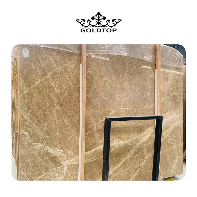 Carreaux de dalle de marbre brun clair Emperador